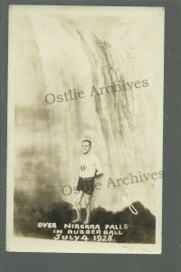 RPPC '28 DAREDEVIL Thrill Seeker SURVIVED NIAGARA FALLS Ball JEAN LUSSIER Studio