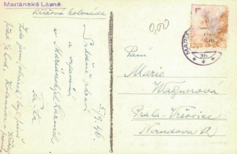 Czech Republic Marianske Lazne RPPC 02.85