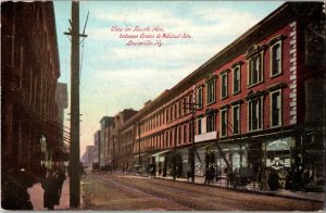 View on Fourth Avenue Between Green & Walnut Louisville KY Vintage Postcard P36