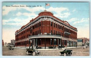 DEVILS LAKE, North Dakota ND ~ GREAT NORTHERN HOTEL ca 1910s   Postcard