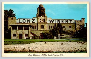 Middle Bass Island Ohio~Lake Erie~Lonz Winery~Tower~Dome~Gothic~1950s Postcard