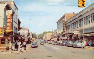 Aurora Street Scene Pharmacy Drug Store Ironwood Michigan 1950s postcard