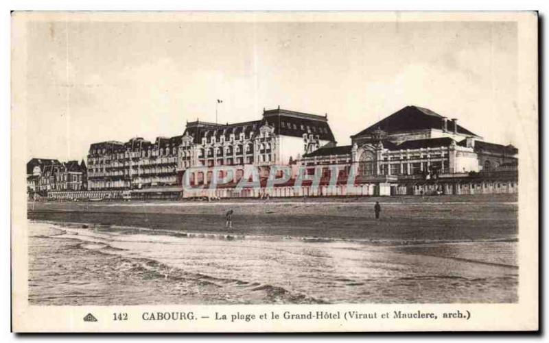 Old Postcard Cabourg Beach and the grand hotel (and Viraut Mauclerc)