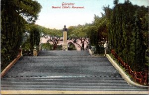 Postcard Gibraltar General Elliot’s Monument Grand Staircase View