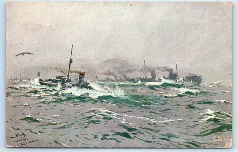 WWI German Navy Boat Postcard