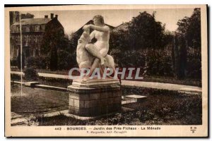 Old Postcard Bourges Jardin des Pres Fichaux The Menade