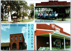 VINTAGE CONTINENTAL SIZE POSTCARD SCENES OF THE TOWN OF BIXBY OKLAHOMA