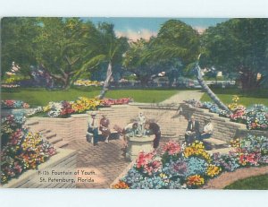 Linen POSTCARD FROM St. Petersburg Florida FL HM9772