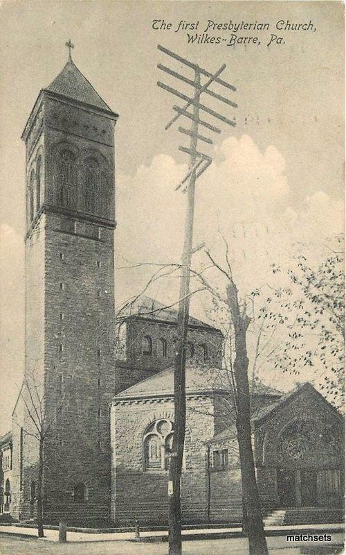 1907 Wilkes Barre Pennsylvania 1st Presbyterian Church Coons postcard 2240