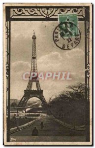 Old Postcard Paris Eiffel Tower