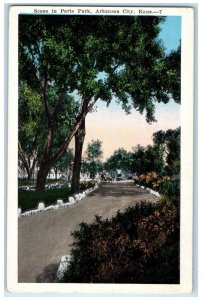 c1910's Scene In Paris Park Arkansas City Kansas KS Unposted Antique Postcard