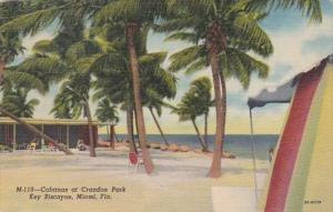 Florida Miami Cabanas At Crandon Park Key Biscayne 1958 Curteich