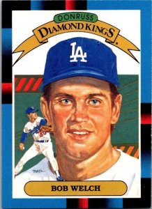 1987 Donruss Baseball Card Bob Welch Los Angeles Dodgers sk20728