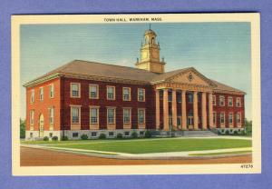 Wareham, Massachusetts/Mass/MA Postcard, Town Hall, Cape Cod