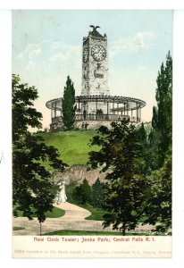 RI - Central Falls. Jenks Park, Cogswell Memorial Clock Tower