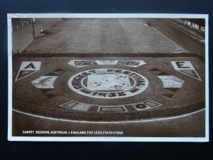 Kent FOLKESTONE Cricket Australia v England CARPET BEDDING c1938 RP Postcard