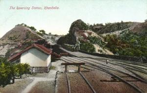 india, KHANDALA KHANDALLA, The Reversing Station, Steam Train (1910s) Postcard