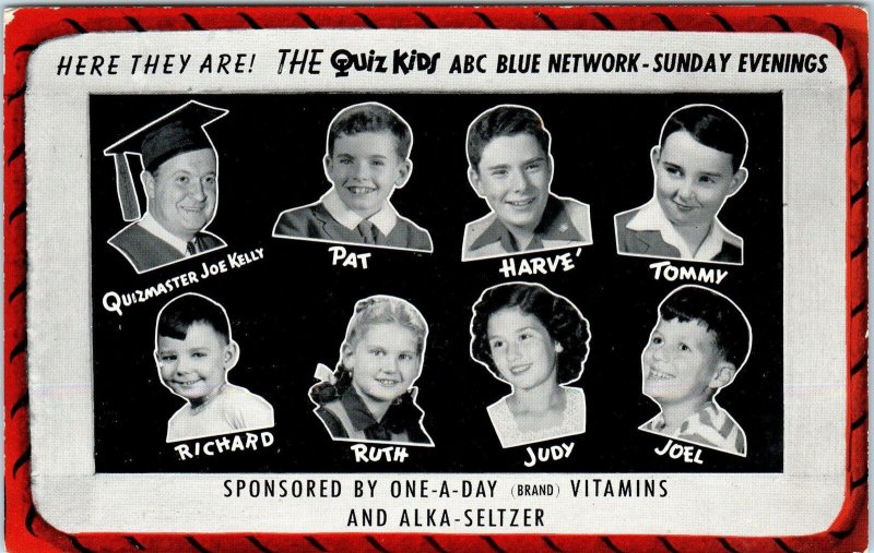 CHICAGO, IL Illinois Alka-Seltzer  QUIZ  KIDS   Radio  Show   c1940s   Postcard