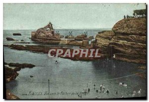 Old Postcard Biarritz views to the Rock of the Virgin
