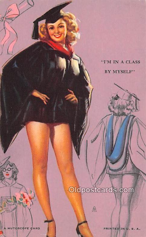 I'm in a Class by Myself 1945 Mutoscope Artist Pin Up Girl, Non Postcard Back...