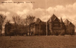 New York Utica Masonic Home Main Building Albertype