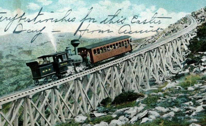 C.1910 Mt Washington Railroad Jacob's Ladder New Hampshire Vintage Postcard P94