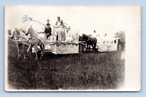 RPPC 1922 Silver Jubilee Parade Floats Nordheim Texas TX Postcard N7