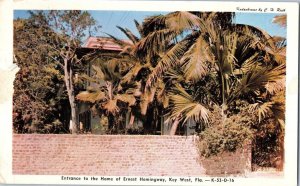 Entrance to the Home of Ernest Hemingway Key West Florida Postcard