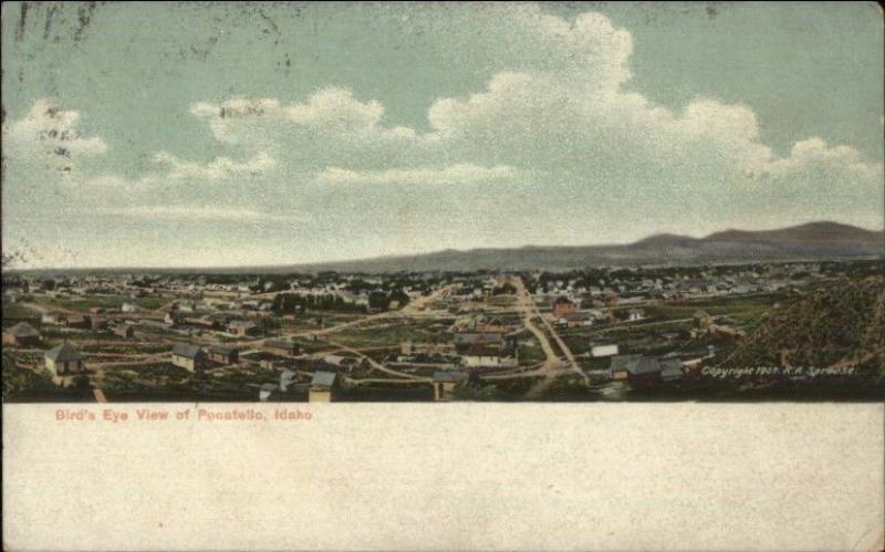 Pocatello ID Birdseye View c1905 Postcard