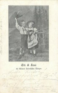 Edi & Loni the little Styrian dancers duo Austria folk costumes 1904 