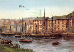 Lot238 exeter painting postcard uk devon ship