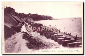 Old Postcard Le Portel The Beach and the Cliff of & # 39Epi