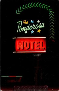 Postcard Ponderosa Motel on U.S. Highway 231 in Pine Level, Alabama