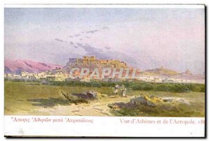 Old Postcard Greece Greece Athens view of & # 39Athenes and l & # 39Acropole