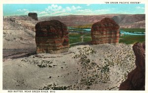 Vintage Postcard On Union Pacific System Red Buttes Near Green River Wyoming WY