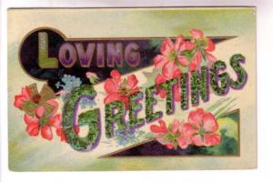 Loving Greetings, Made of Leaves, Roses, Used 1909 Nova Scotia