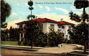 Postcard Residence of Pola Negri in Beverly Hills, California