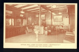 Buffalo, New York/NY Postcard, Office & Lobby Of McLeod Hotel