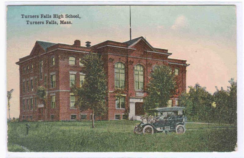 Turner Falls High School Car Massachusetts 1910c postcard