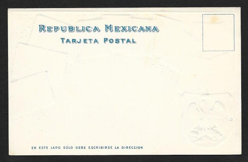 MEXICO Stamps on Postcard Embossed Shield Unused c1905