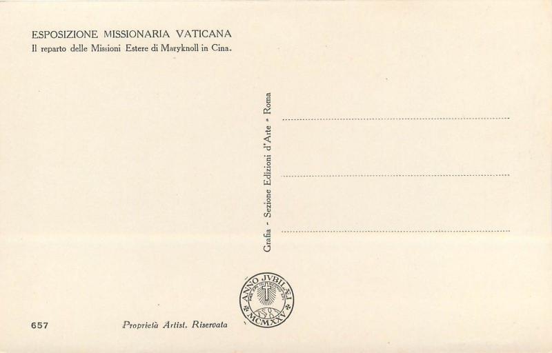 Esposizione Missionaria Vaticana Department of Foreign Missions Maryknoll China