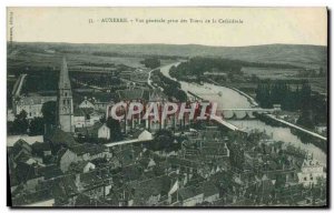 Old Postcard Auxerre Vue Generale Taking the Cathedral Tours