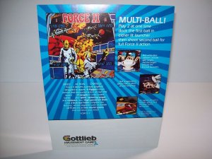 Force II Pinball FLYER Original NOS Vintage 1980 Artwork Sheet Sci-Fi Aliens
