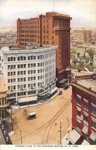 El Paso Texas Pioneer Plaza Birdseye View Antique Postcard K431656 