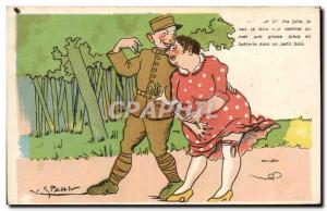 Old Postcard Fantasy Humor Army Spahn