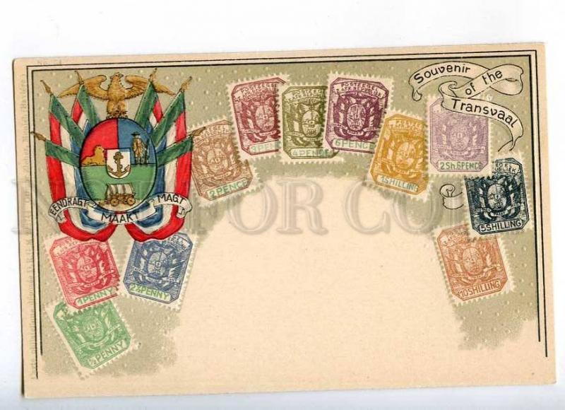 231941 TRANSVAAL Coat of arms STAMPS embossed Zieher postcard