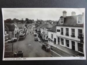 Sussex STORRINGTON High St shows MILK VAN / GARAGE & WHITE HORSE INN c1950's RP