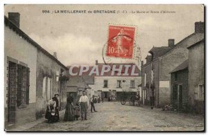 Old Postcard Meilleraye of Britain and The Mayor of Route Abbaretz