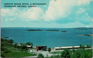 Carolyn Beach Motel & Restaurant Thessalon Ontario ON Vintage Postcard D70