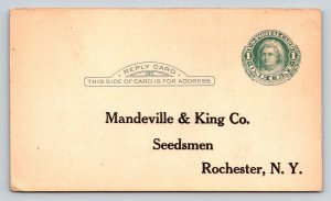 Mandeville & King Co. Seedsmen Rochester NY 1910s Advertising Reply Postcard